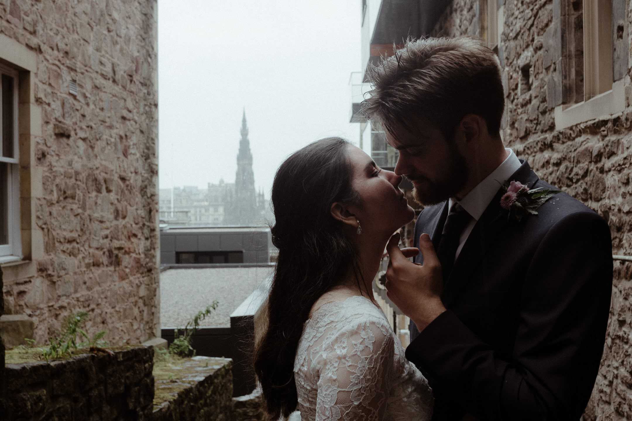 Elopement Photographers showing couple in Edinburgh