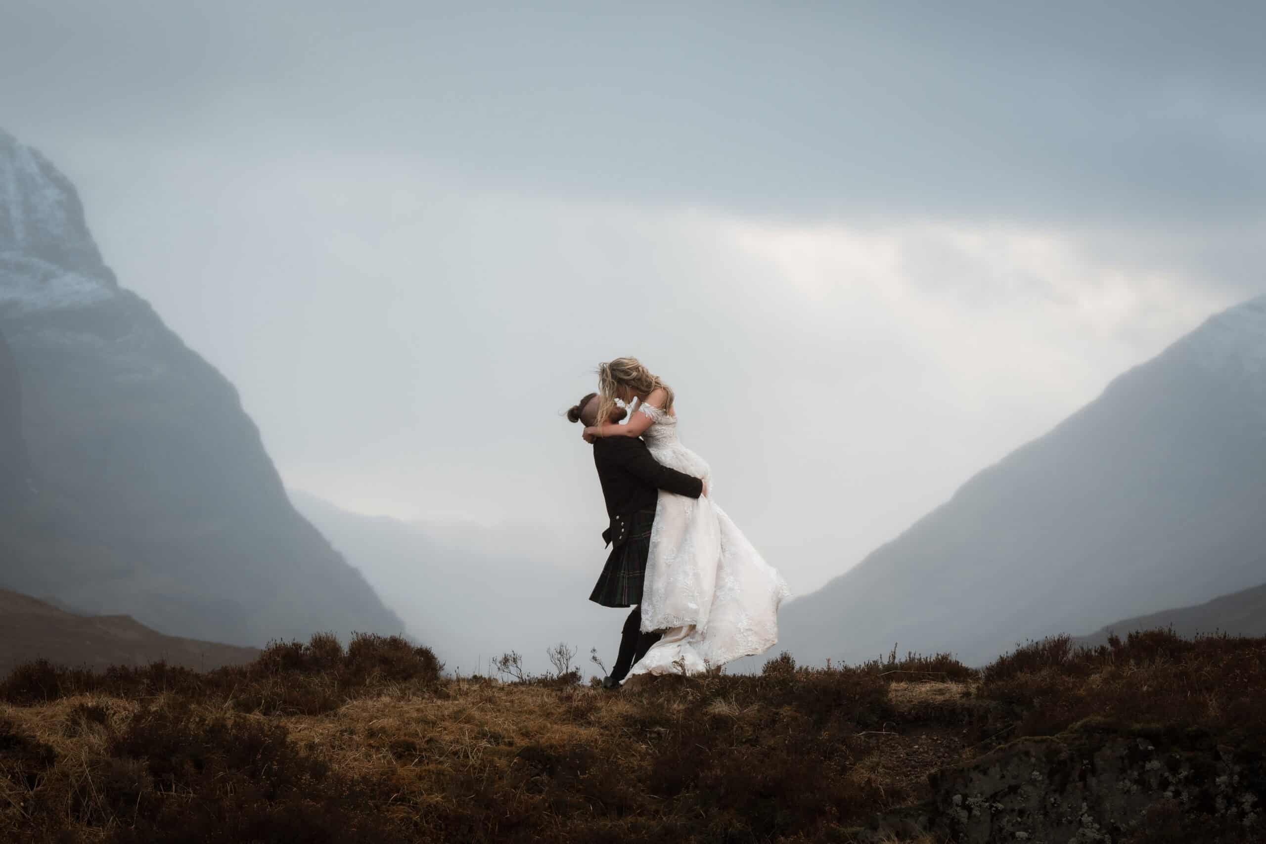 Couple eloping in Glencoe